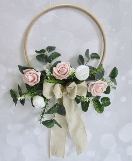 Flower girl hoops, artificial flower, rustic flower girl hoop, barnsley south yorkshire wedding flowers